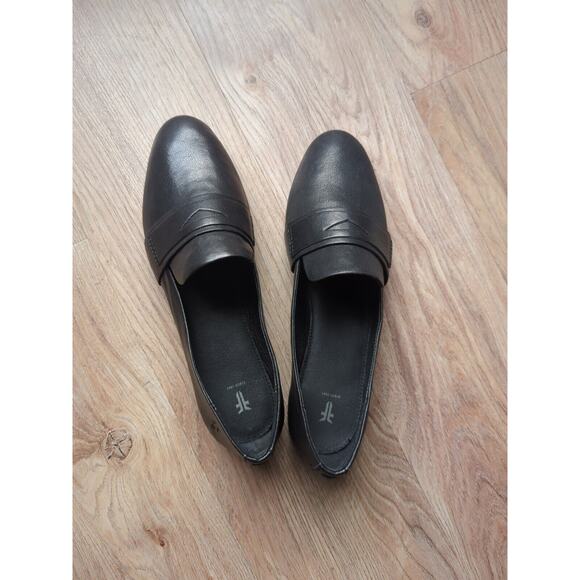 Frye Terri Buffalo Black Leather Penny Loafer Flats Womens 9 - Picture 10 of 16